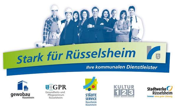 Bild: Stark für Rüsselsheim, das Motto des Verbundes kommunaler Dienstleister der Stadt Rüsselsheim am Main