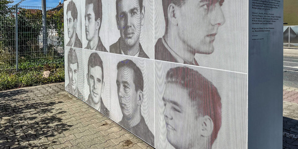 Denkmal, Mahnmal, Lynchopfer, Portraits, Kriegsgefangene