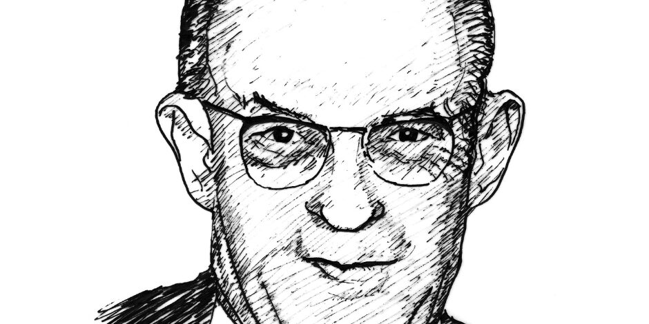 Eine Schwarz-Weiß Zeichnung von Dr. Julius Simon