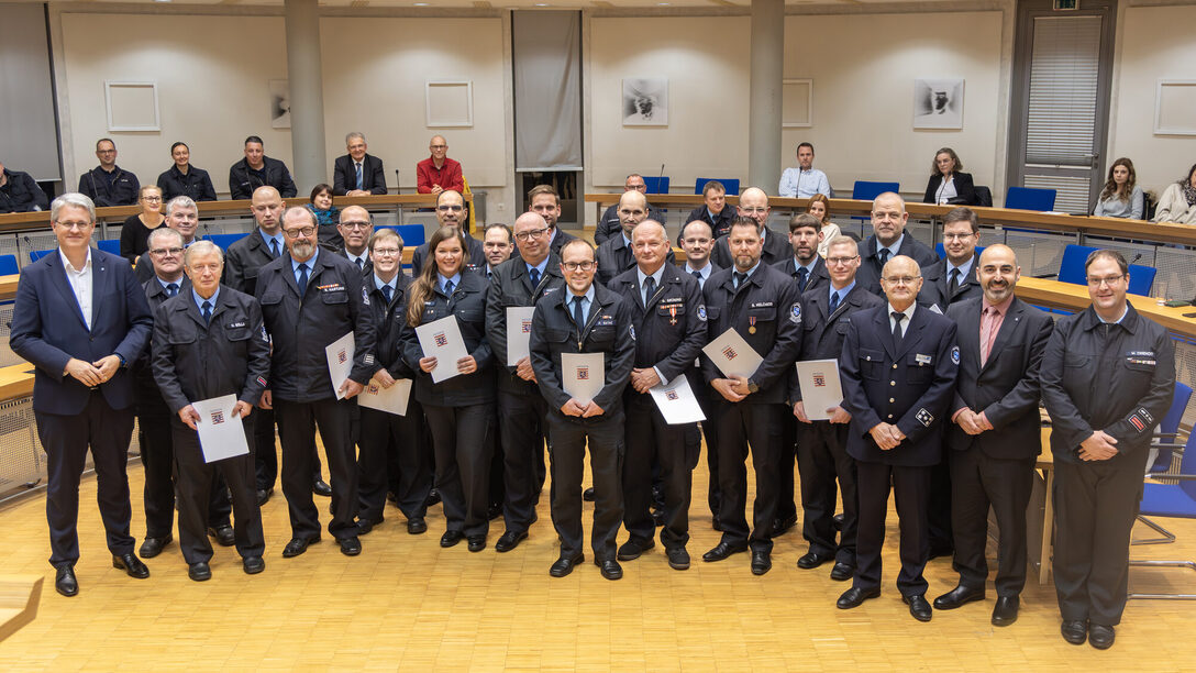 Feuerwehrehrung im Ratssaal