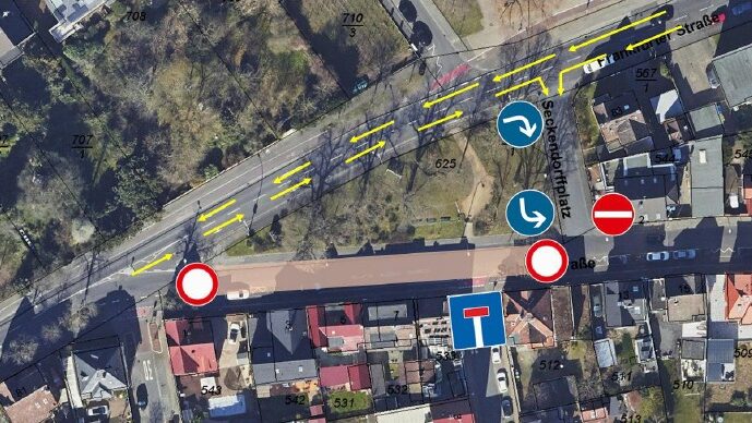 Umleitungsplan für den Individualverkehr