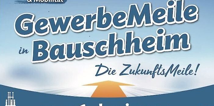 Werbeflyer zur GewerbeMeile in Bauschheim am 15. und 16. Juni 2024