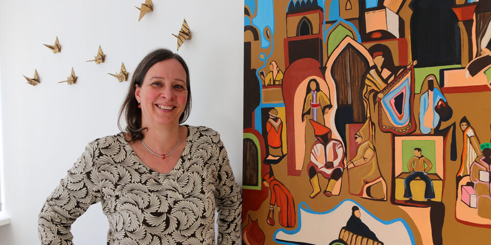 Uta Schmalenbach im Büro für Frauen und Friedensschutz