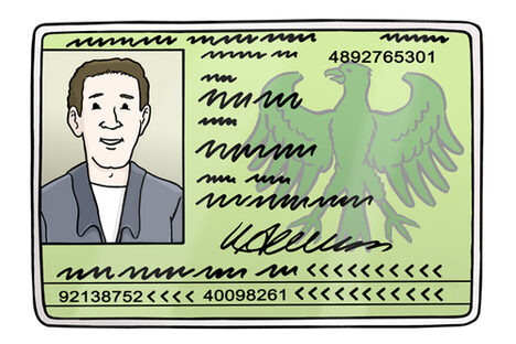 Grafik: Älterer grüner Personalausweis