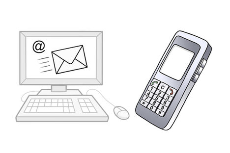 Grafik: Computerbildschirm mit Tastatur und Maus sowie Tastentelefon