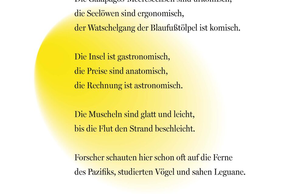 Poetry-Lab Gedichtbeitrag „Die Galapagos-Inseln“ von Mireya Moreno Buss