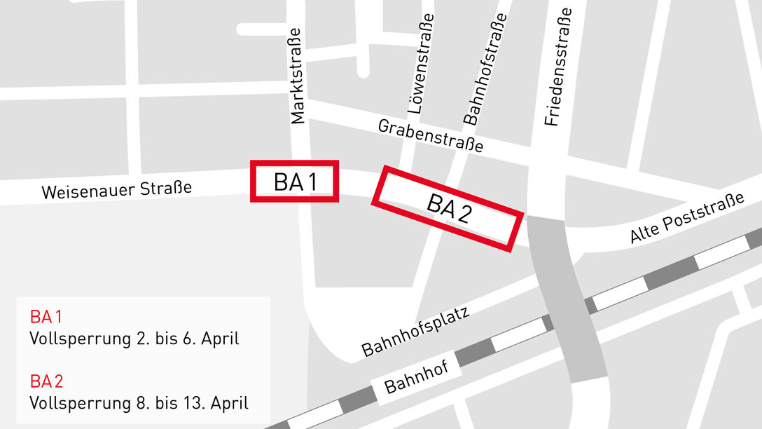 Grafik Sperrungen am Europaplatz